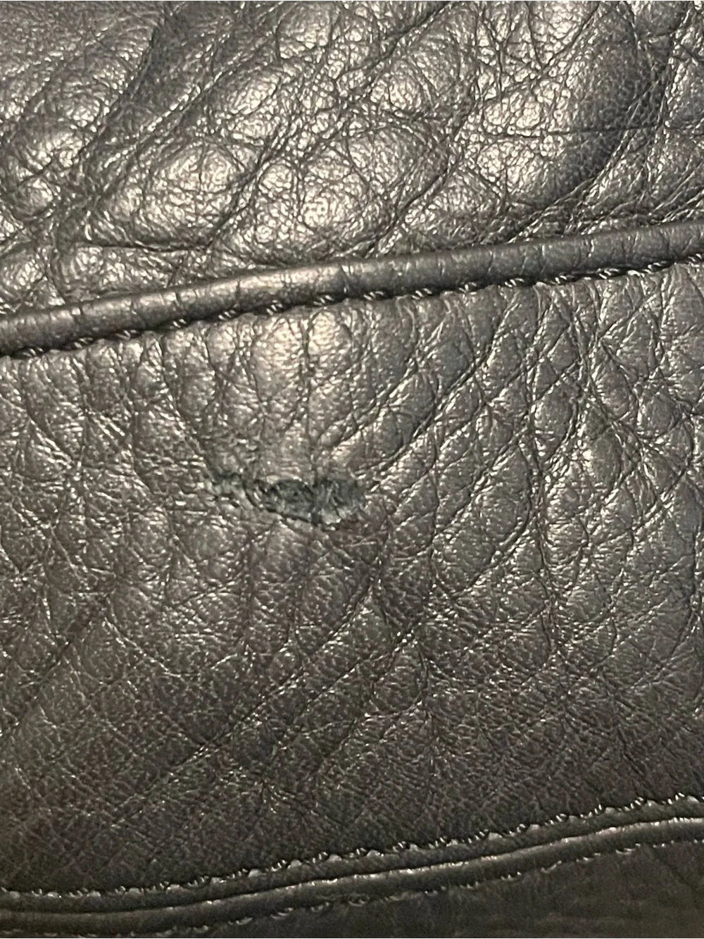B. makowsky Black Leather Hobo with Silver-Tone Grommets